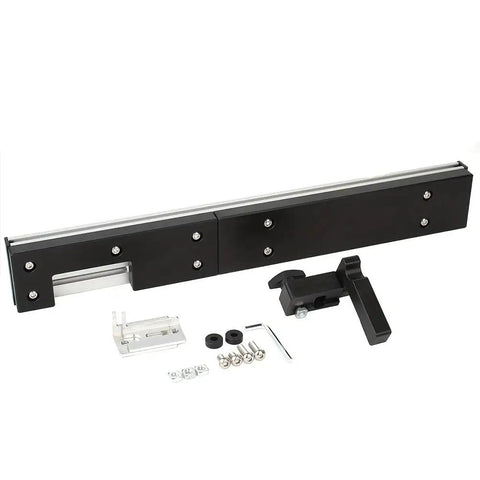 Heavy Duty Aluminum Table Saw Miter Gauge Decked Out With Laser Marked Rulers And Rock Solid Stops, tools and parts included.