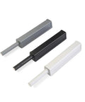 Push To Open Drawer Door Catch With Magnetic Tip Latch Soft Close And Touch Release in gray, black, and white finish