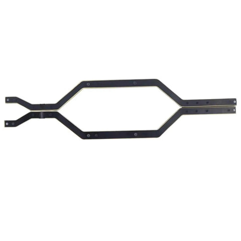 Brass 37G Side Frame Set For 1 By 18 Scale RC Car Chassis shown in side view highlighting lightweight design