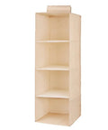 Kick Up Your Closet Game With This Slick Hanging Wardrobe Organizer Featuring A Spacious Mezzanine Drawer And Multi Pocket Portable Rack In Beige. Lightweight hanging organizer with four shelves for simple home storage.