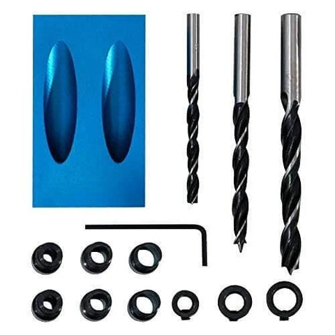 Pocket Hole Jig Kit 14Pcs With 15 Degree Woodworking Angle Drill Guide Dual Pocket For Accurate 2 Way Holes Aluminum Body