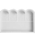Garden Fence Concrete Mold For DIY Projects Reusable Plastic Cement Brick Mold For Courtyard Rail Patio Sidewalk Lawn Edging 17.32x11.69 Inch Form Kit Easy Pour Accurate Shapes, showing white plastic mold with curved design.
