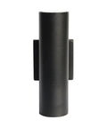 Black cylindrical fixture, Two Light Outdoor LED Up And Down Wall Sconce 20W 120-277V White Finish Large Outdoor Wall Light for Patio