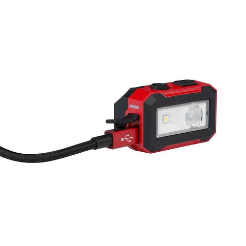Rechargeable Magnetic Task Light With LED, 2 Foot Heavy Duty Cable, Lightweight Black Work Light For Garage And Job Sites, Hands Free Magnetic Mount