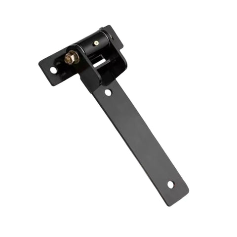 Rock Solid Stainless Steel T Shape Barn Door Hinge With Slick Bearing Heavy Duty Gate Hardware For Commercial And Garage Jobs Built To Last Rust Resistant Finish All Weather, side view of matte black hinge.