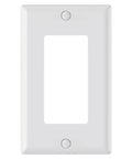 1-Gang Standard Light Switch Cover Plate In Glossy White Made From Unbreakable Polycarbonate For Built To Last Decorator Wall Plate UL Listed 4.5 Inch Height By 2.75 Inch Width 1 Pack, front view