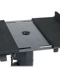 Adjustable tray of Pair Studio Monitor And Bookshelf Speaker Stands For Home Studios With Adjustable 33-52 Inch Height And 5.9-13.4 Inch Tray Width
