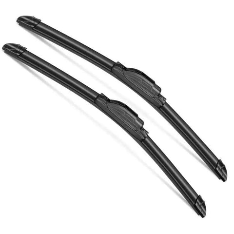 Top Tier All Season Windshield Wiper Blades 22 Plus 22 Inch Pair displayed, featuring sleek natural rubber and dual spring steel design.