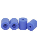 Four blue silicone mounts for 3D printer beds, sturdy design, part of Keep Your Print Beds Rock Solid And Ready To Roll With Four Pack Premium Grade Silicone Mounts And Heat Proof Columns For Creality Ender 3 Pro CR10V2 And CR10S 3D Printers.