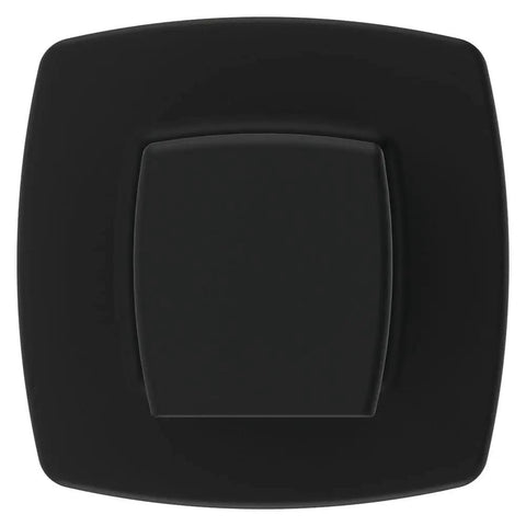 Matte Black Bath Tub Spout With One Half Inch Threaded Connection All Metal Construction Rounded Square Style Top View