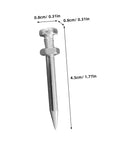 Lawn Aerator Shoes Spikes Replacement Pegs 1.77 Inch Metal Stakes, detailed view with dimensions.