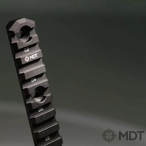 Hunting Firearm Rail Accessory, 2.5 Inch 5-Slot Pick Rail, Anodized Aluminum, contoured design, snag-free lightweight black finish