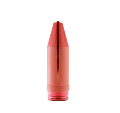 20mm Phalanx CIWS Dummy Round Kit With Red Sabot, Tungsten Penetrator, inert display, front view