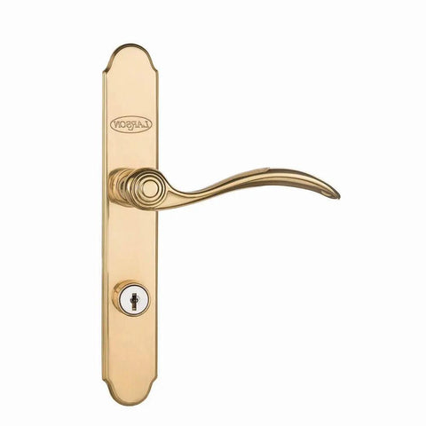QuickFit Curved Brass Door Handle For Storm Doors, Easy No-Hassle Install, Sleek Modern Look, Durable Brass Build With Secure Locking