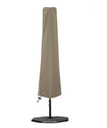 Beige Beefy Heavy Duty Patio Umbrella Cover for 7 to 9 Foot Parasols, Waterproof 12 Oz PVC Coated Polyester on stand