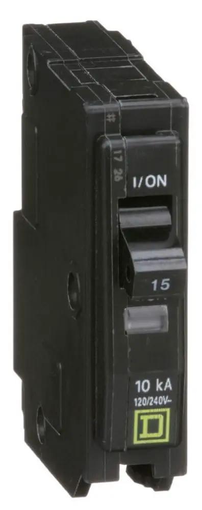 QO115 1 Pole 15 Amp Circuit Breaker for 120/240 Volt Panels DIY friendly durable replacement breaker