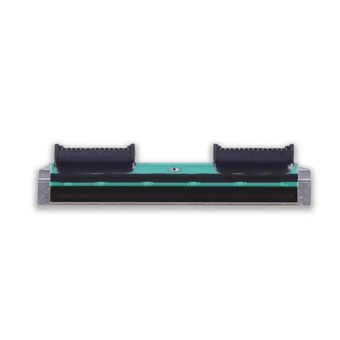 Genuine Thermal Print Head Replacement For Zebra Zd410 And Zd411 Barcode Printer Oem P1079903011 Part with black end caps and green highlights.
