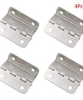 4 Pack Cabinet Door Hinges Set For Wood Boxes And Vintage Furniture Hardware Durable Easy Install Steel Silver Finish