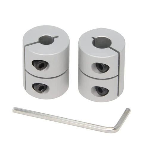 Two Pack Shaft Coupling Six Point Three Five To Eight Millimeter Aluminum Alloy Rigid Coupler Twenty Five Millimeter Length Twenty Millimeter Diameter For Stepper Motor Ideal For 3D Printers CNC Machines And DIY Projects, two couplers and hex key