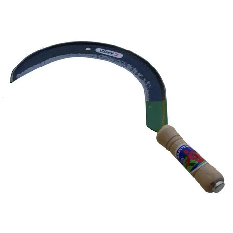 Hand scythe with an 11 inch blade for harvesting grass and weeds reaping sickle style grass hook, Austrian made metal tool.