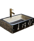 Kickstart Your Top Shelf Bathroom Refresh With This Retro Ceramic Vessel Sink Featuring Imitation Stone Finish And Including Faucet For Single Basin Above Counter Lavatory Vanity Setup.