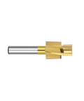 NUSHKI counterbore end mill for metal, HSS cutter with silver shank and gold cutting head, M10.3x16.8x12x74