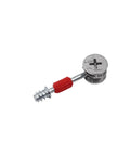 Two In One Furniture Hardware Kit With Self Tapping Screws And Eccentric Wheel for rock solid joints on white background