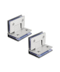 Heavy Duty Frameless Glass Door Hinges Rock Solid 90 Degree Shower Panel Hinge brushed 304 stainless steel pair with smooth glide design.