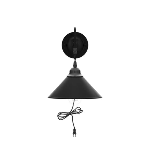 Plug In Wall Sconces Two Pack Black Industrial Gooseneck Lamps With On Off Switch UL Certified E26 Base Ideal For Bedroom