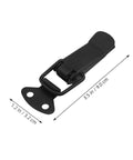 Universal Push Close Latch Kit With 4 Piece Spring Loaded Toggle Hasp for cabinets, black metal, dimensions 3.5 x 1.2 inches