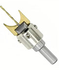 Close-up of a carbide wood bead drill bit from Wood Bead Maker Drill Bit Set 24 Piece 6 To 25 Mm Ball Cutter Kit For Smooth Bead Spheres.