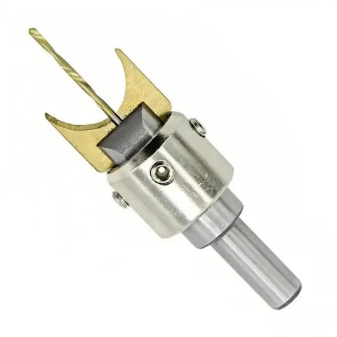 Close-up of a carbide wood bead drill bit from Wood Bead Maker Drill Bit Set 24 Piece 6 To 25 Mm Ball Cutter Kit For Smooth Bead Spheres.