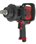 Heavy Duty 1 Inch Air Impact Wrench With Beefy Aluminum Housing And Sharp Red Finish Built Like A Tank For Grease Monkeys Featuring Swivel TPR Grip High Torque Control And Boss Level Reliability in black and red finish.