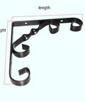 Built Like A Tank Wrought Iron Shelf Brackets Wall Mount Corner Support For Bookcases Kitchen Cabinets And Outdoor Storage Rustic Black Metal Hardware Pieces For Your Garage Setup, showing dimensions.