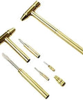 Compact 6-In-1 Precision Mini Multi-Tool with Brass and Steel Hammer and Screwdrivers for Electronics Watches Glasses and Jewelry Hella Useful DIY Kit Game Changer for Men Who Love Gadgets and Quick Fixes shows brass hammer and precision bits.