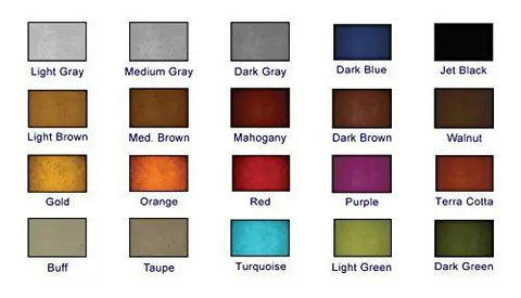 Color swatches for Top Shelf Water Based Concrete Sealer For Brick And Pavers featuring twenty rich color picks.