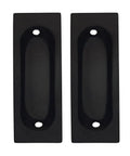 Solid Brass Rectangular Flush Pull Handle Three Inches By One And One Eighth Inches By Three Eighths Inches Matte Black 2 Pack