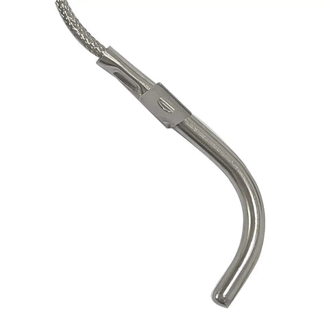 RTD Temperature Sensor Probe Replacement for Pellet Grills shows curved stainless steel tip and lead, OEM Part 50151 included