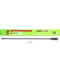 15.3 Inch GMRS Antenna With 3 dBi Gain For BTECH BaoFeng Radios SMA Female Connector in green packaging.