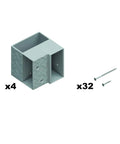 DIY Plastic Ceiling Storage Kit For Overhead Garage 24 By 48 Inches With Beefy 500 Lb Capacity Includes All Hardware And Plans Easy 90 Degree Cut Setup Lumber Not Included, showing hardware components including brackets and screws.