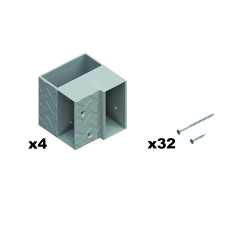 DIY Plastic Ceiling Storage Kit For Overhead Garage 24 By 48 Inches With Beefy 500 Lb Capacity Includes All Hardware And Plans Easy 90 Degree Cut Setup Lumber Not Included, showing hardware components including brackets and screws.