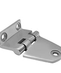 Rock Solid Polished Bent Plate Hinges Crafted From Quality 316 Stainless Steel Smooth Action Cabinet Door And Window Mounts Heavy Duty Loose Leaf Hardware Brackets 60X37Mm Single Unit at an angle.