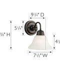 Millbridge Dimmable Vanity Light With Four Frosted Glass Shades In Oil Rubbed Bronze Traditional Style Fixture side view