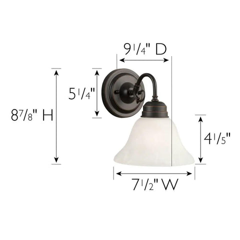 Millbridge Dimmable Vanity Light With Four Frosted Glass Shades In Oil Rubbed Bronze Traditional Style Fixture side view