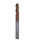 1/4 Inch Ball Nose Solid Carbide End Mill For Aluminum And Non-Ferrous Metals, 37 Degree Helix, 3 Flute, ZRN Coated Milling Bit