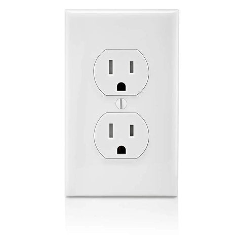 Tamper Resistant Duplex Receptacle 15 Amp 125 Volt Pack Of 10 White No Nonsense Plug Friendly Home Upgrade UL Listed NEC Compliant Safety Heavy Duty Build Easy Mounting Built To Last And Keep Small Objects Out