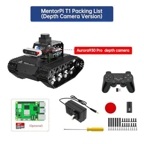 Robot Car Kit With ChatGPT Vision AI Lidar SLAM 3D Depth Camera Tank Chassis For Autonomous Driving And Mapping MentorPi T1