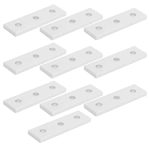 Heavy Duty 10 Pack Flat Joining Plates For T Slot Aluminum Extrusion Profiles Mending Repair Brackets with three-hole design