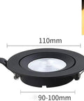 WKNHHL Recessed Lighting Housing Trim Kits Ultra Slim Led Embedded Downlight Black Aluminum Panel Ceiling Lights Round Ceiling Spotlight for Commercial Home,White Light_5W,Natur, round downlight with black trim, dimensions 110mm x 30mm.