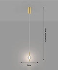 Nordic Minimalist Pendant Light With Crystal Glass Shade, Adjustable Mini Ball Design, gold finish, 100cm cord, 6cm diameter
